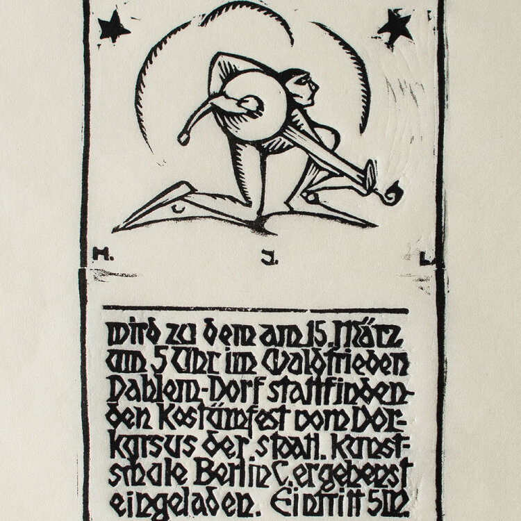 Hans Joachim Lau - Einladung Kostümfest - 1920er...