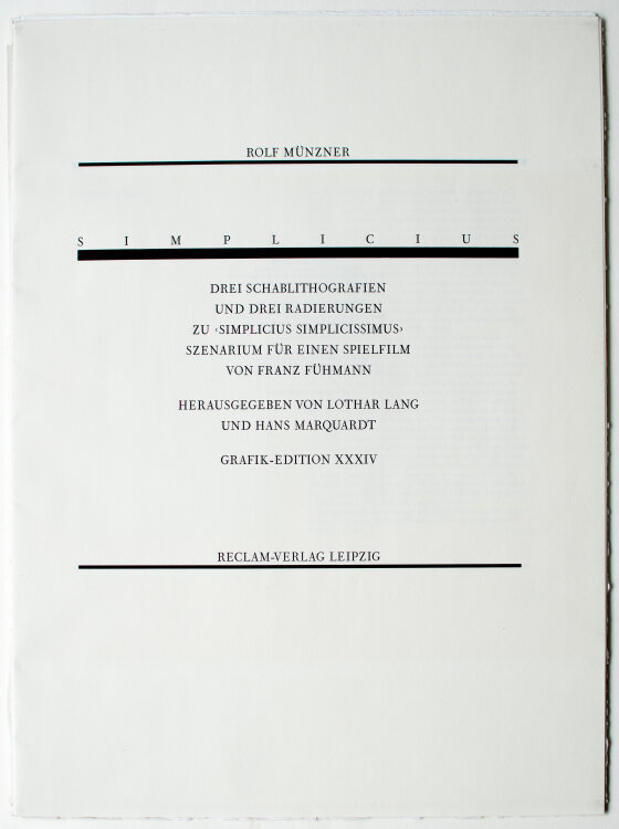 Rolf Münzner - Simplicius - 1991 - Radierung und Schablithographie