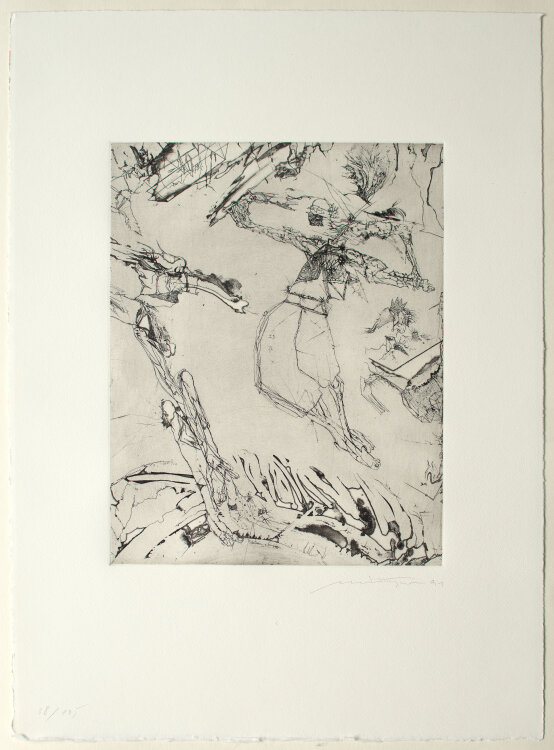 Rolf Münzner - Simplicius - 1991 - Radierung und Schablithographie