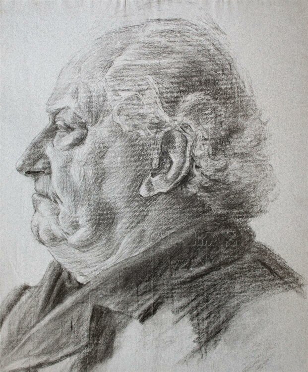 Unbekannt - Porträt eines Mannes - Kohlezeichnung - o. J.
