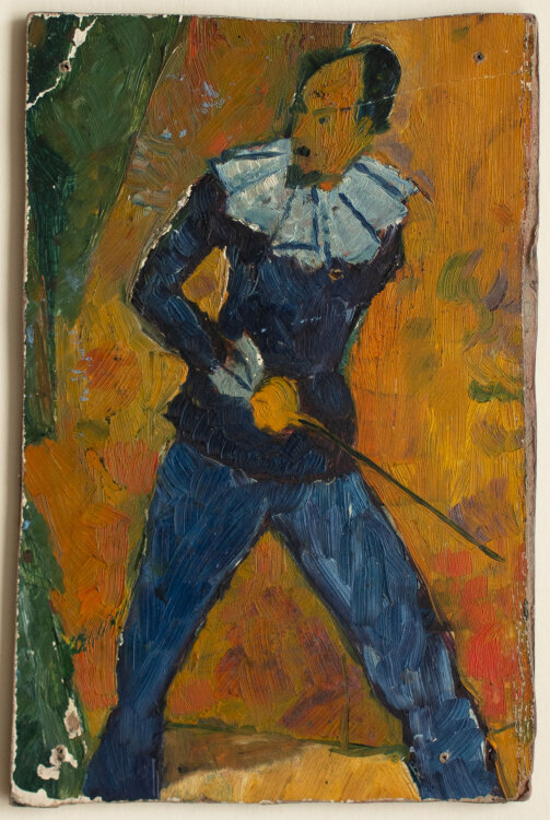 Hans Joachim Lau - Don Quijote - 1920er Jahre - Ölmalerei und Druckstock für Linolschnitt
