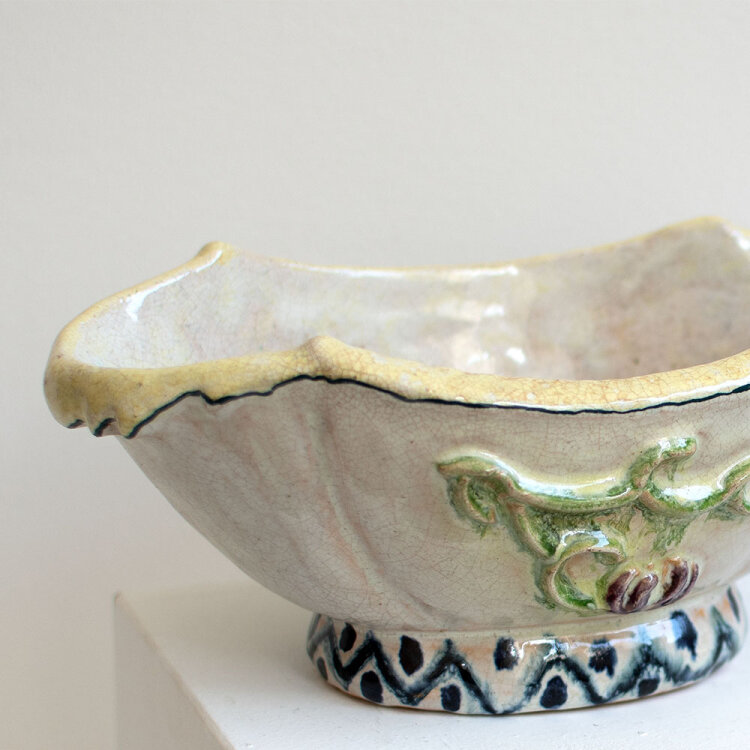 Kurt Feuerriegel keramische Werkstätten Frohburg - Schale/ Jardiniere - 1920er/ 1930er Jahre - Keramik, handbemalt