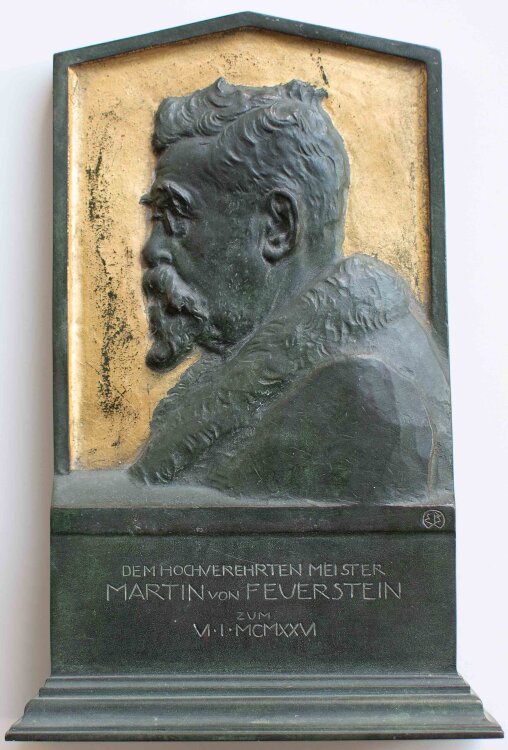 Eduard Beyrer - Porträt Martin Feuerstein - 1926 - Bronze, feuervergoldet