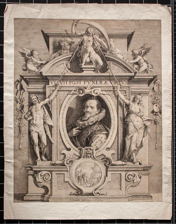 Jan Saenredam nach Pieter Isaacsz - Bildnis Hans von Aachen - 1605 - Kupferstich von zwei Platten