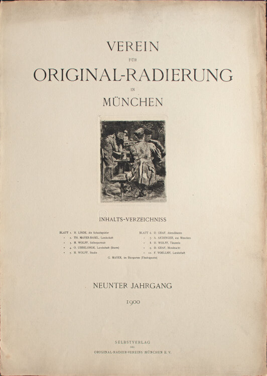 G. Mayer - Im Biergarten - 1900 - Radierung mit Aquatinta
