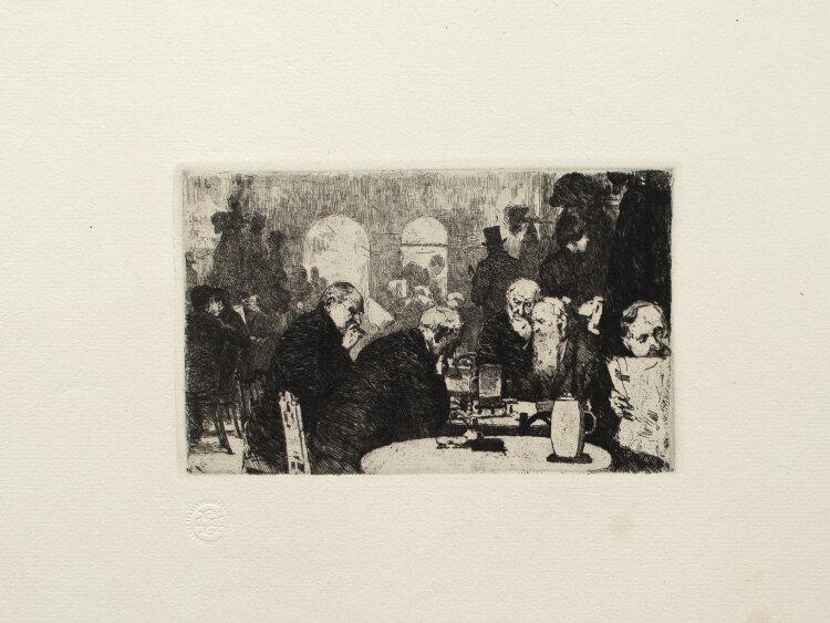 Hermann Linde - Die Schachspieler - 1900 - Radierung