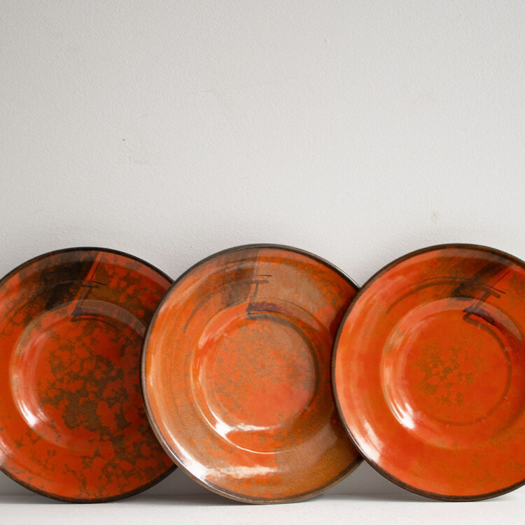 Hildegard Delius - Set aus 3 Tellern - Ca. 1931 - Keramik, handbemalt