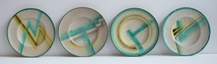 Hildegard Delius - Set, 4 Dessertteller - ca. 1931 -...