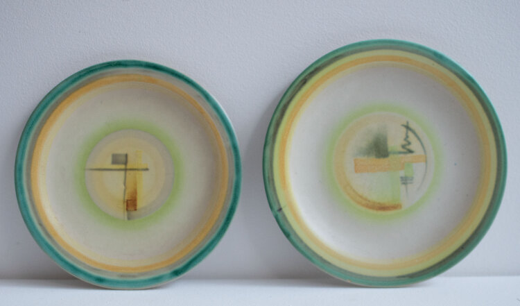 Hildegard Delius - Set, 2 Dessertteller - ca. 1931 -...