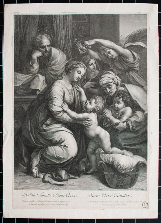 Gérard Edelinck nach Raffael - La Sainte famille de Jesus Christ - 1677 - Kupferstich