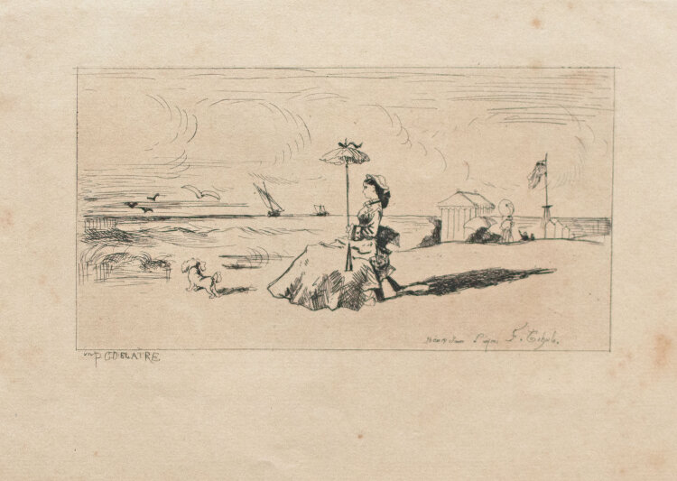 Henry Somm - Le parasol de Trouville - 1874 - Radierung