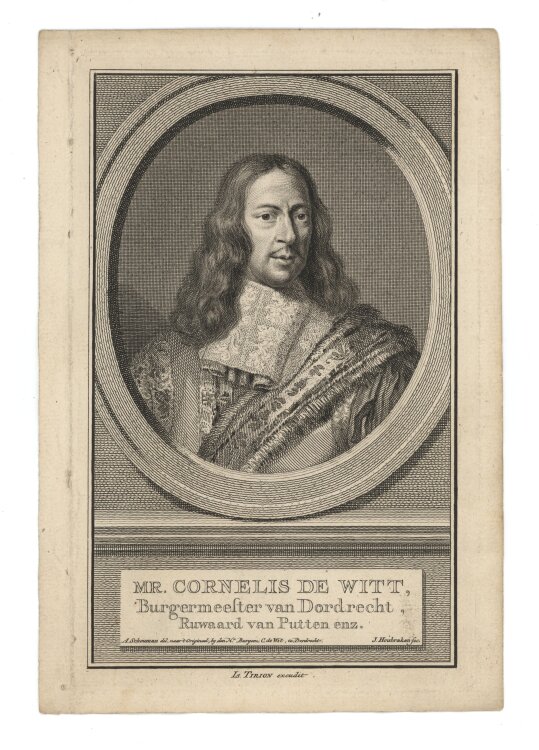 Jacobus Houbraken - Cornelis Witt, Bürgermeister - 1750 - Kupferstich auf Büttenpapier