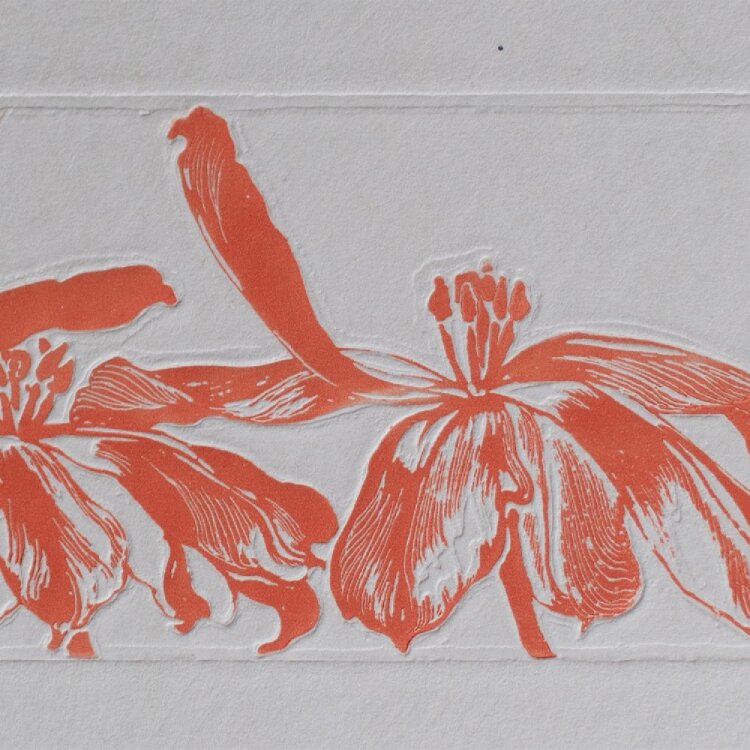 Arthur Illies - Rote Tulpen - 1896 - Farbradierung mit Blindprägung