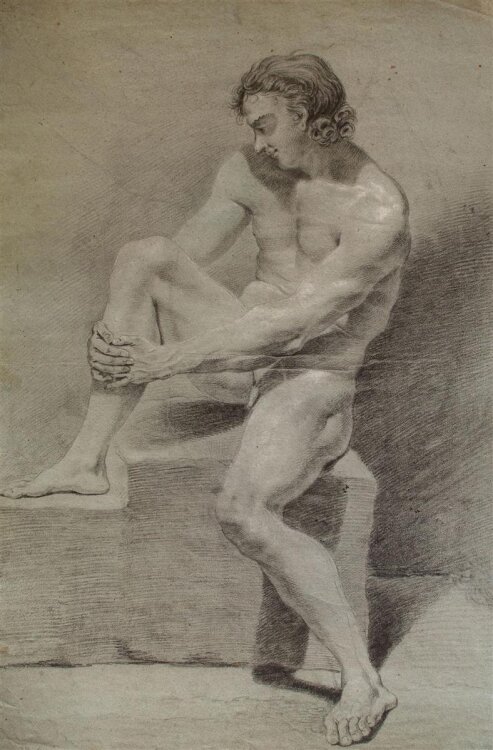 Unbekannt (Deutsch) - Akademischer Akt - Kreidezeichnung - um 1800