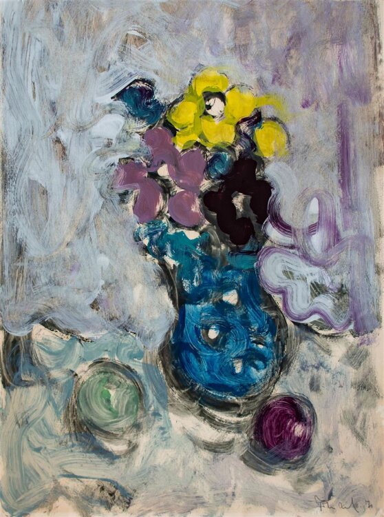 Roland Frenzel - Blumenstillleben - 1971 - Acrylmalerei