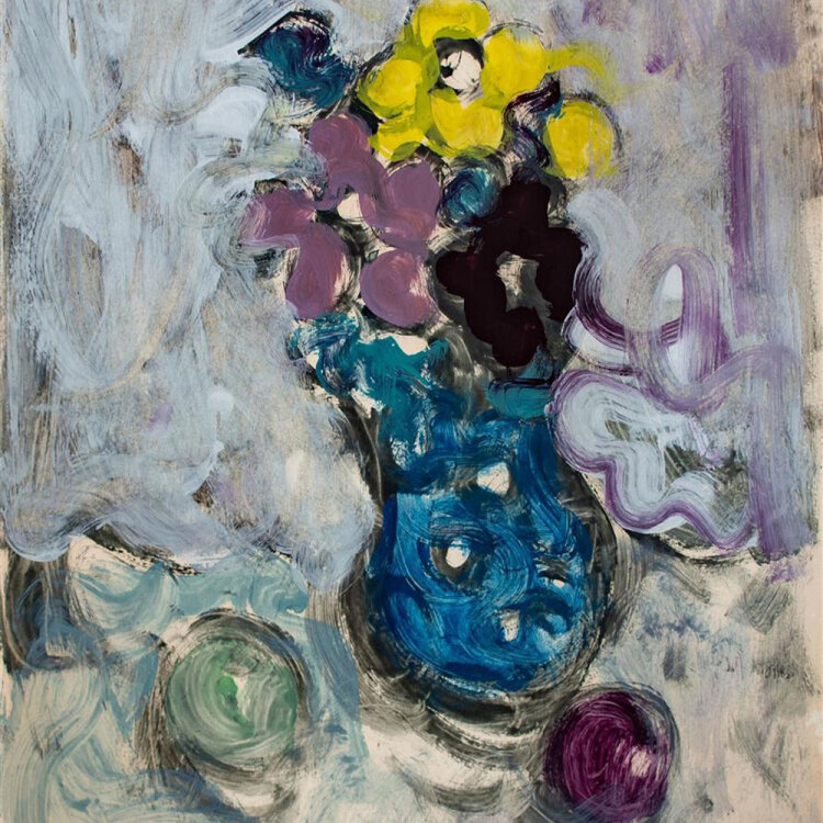 Roland Frenzel - Blumenstillleben - 1971 - Acrylmalerei