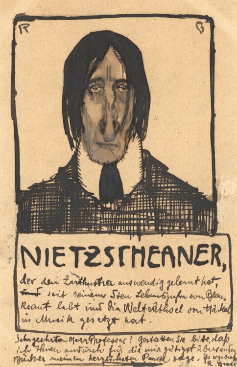 Richard Graef - Nietzscheaner - 1905 - Tusche und Bleistift
