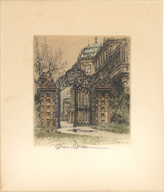 Robert Kasimir - Belvedere Wien - 20. Jhd. - Farbaquatintaradierung