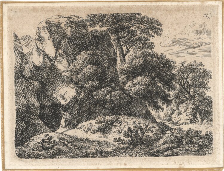 Anton Kölbl - Rast am Felsen - Um 1800 - Radierung