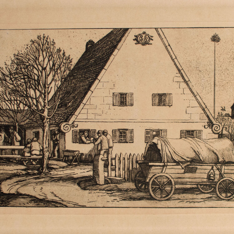 Rudolf Schiestl - Fränkisches Wirtshaus - 1913 - Radierung