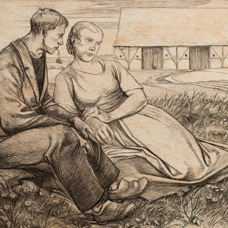 Rudolf Schiestl - Bäuerliches Paar - 1926 - Radierung