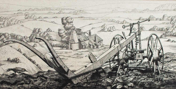 Ernest Michael Dinkel - Pflug in weiter Landschaft -...