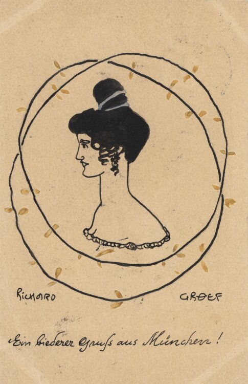 Richard Graef - Dame im Profil - 1906 - Tusche und Tinte