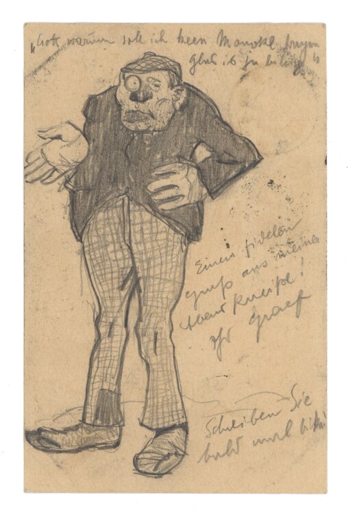 Richard Graef - Mann mit Monokel - 1906 - Bleistift