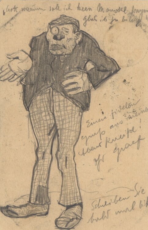 Richard Graef - Mann mit Monokel - 1906 - Bleistift