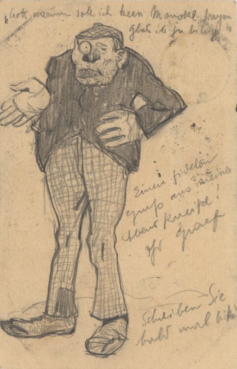 Richard Graef - Mann mit Monokel - 1906 - Bleistift