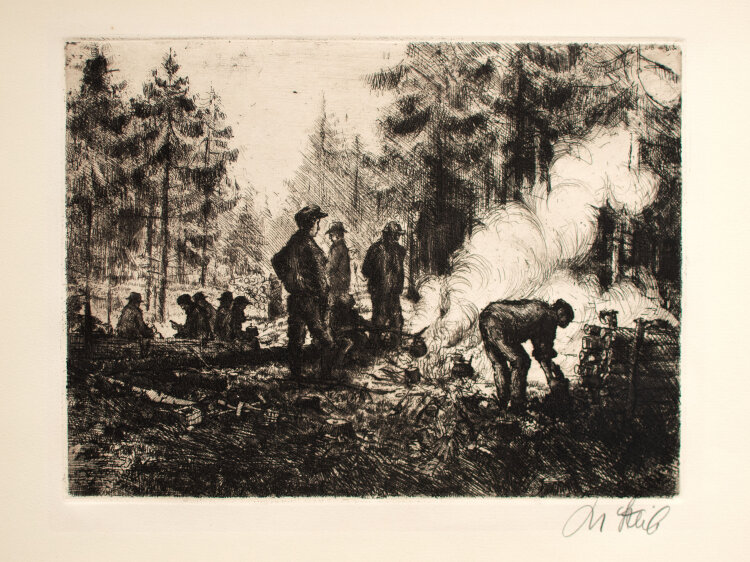 Josef Steib - Waldarbeiter - 1927 - Radierung