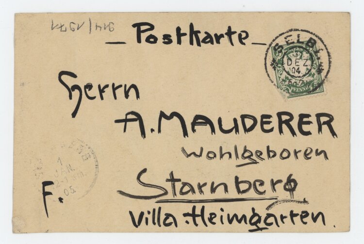 Richard Graef - Prosit Neujahr/ Trunkenbold - 1904 - Tusche, Tinte und Wachsstift