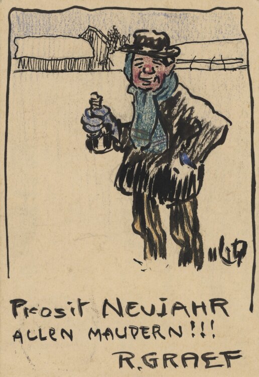 Richard Graef - Prosit Neujahr/ Trunkenbold - 1904 -...