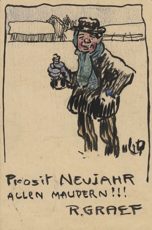 Richard Graef - Prosit Neujahr/ Trunkenbold - 1904 -...