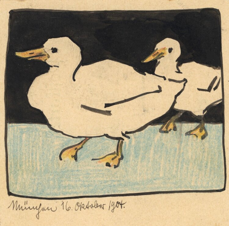 Richard Graef - Illustration Enten - 1904 - Tusche und...