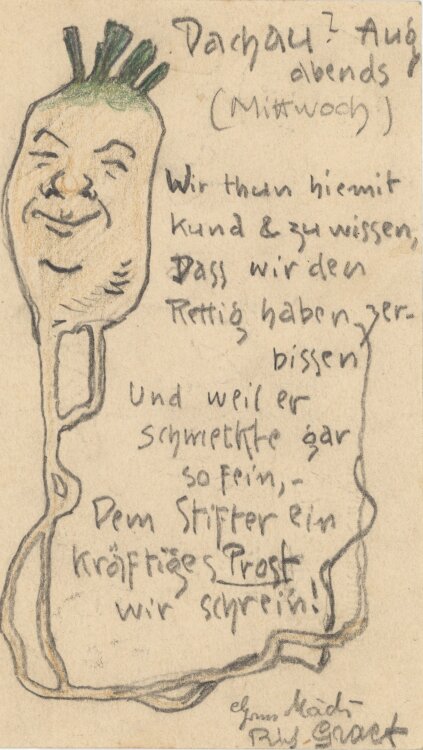 Richard Graef - Rettich - 1904 - Bleistift und Buntstift
