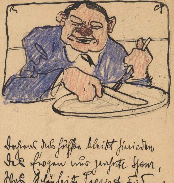 Richard Graef - Essender Mann - 1906 - Tinte und Buntstift