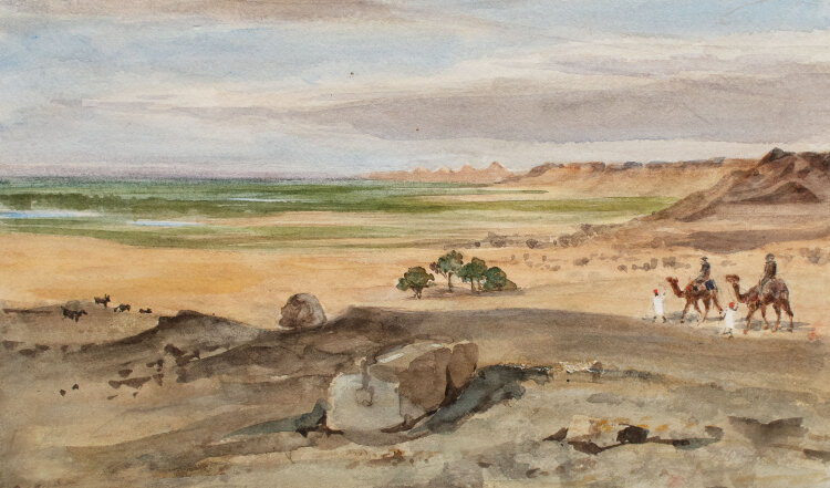 Unbekannt - Niltal - 19. Jhd. - Aquarell