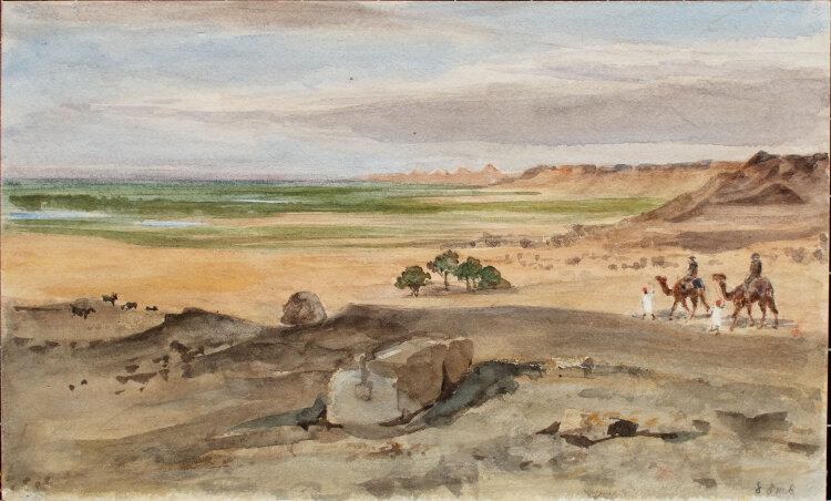 Unbekannt - Niltal - 19. Jhd. - Aquarell