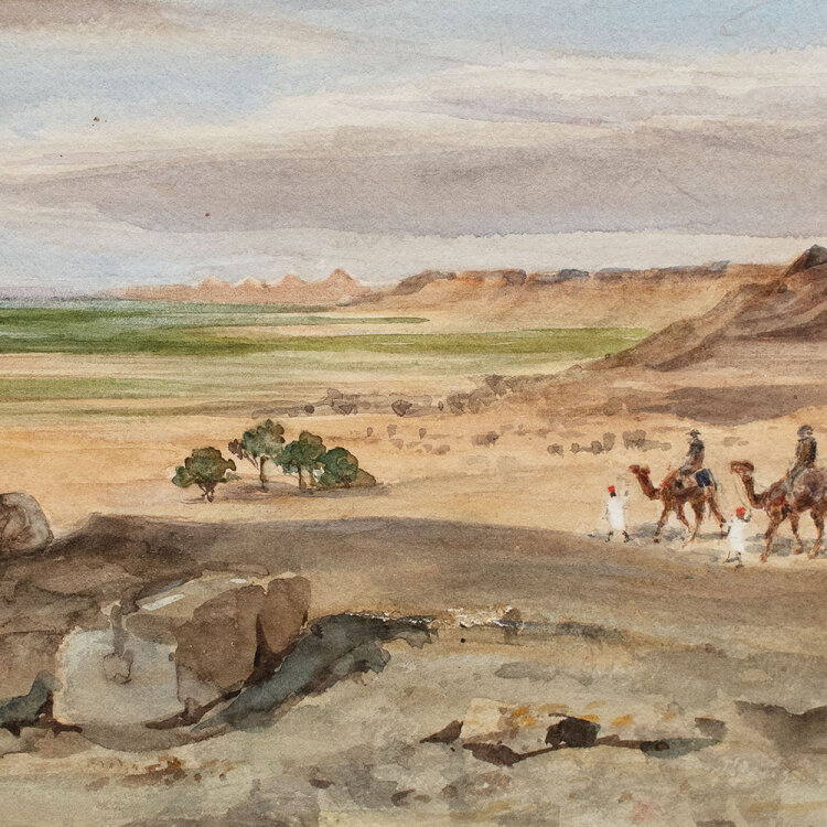Unbekannt - Niltal - 19. Jhd. - Aquarell