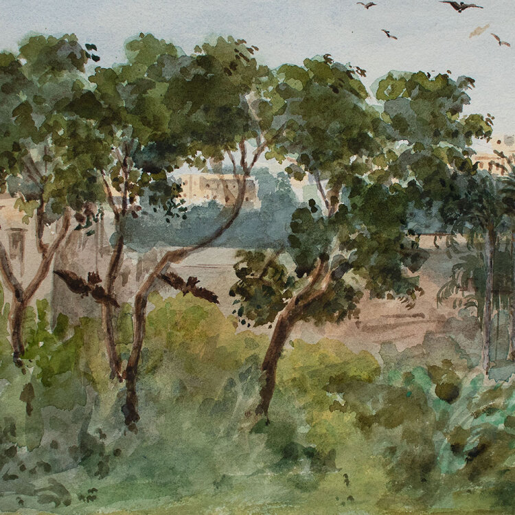 Unbekannt - Stadtrand - 19. Jhd. - Aquarell
