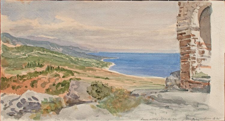 Unbekannt - Südliche Küstenlandschaft - 19. Jhd. - Aquarell