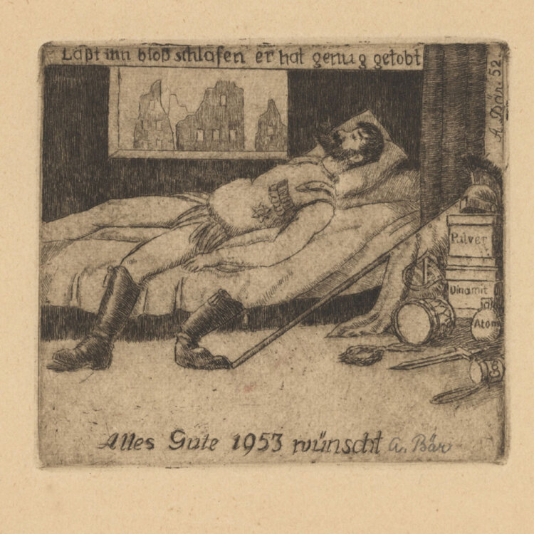 Artur Bär - Alles Gute - 1953 - Radierung