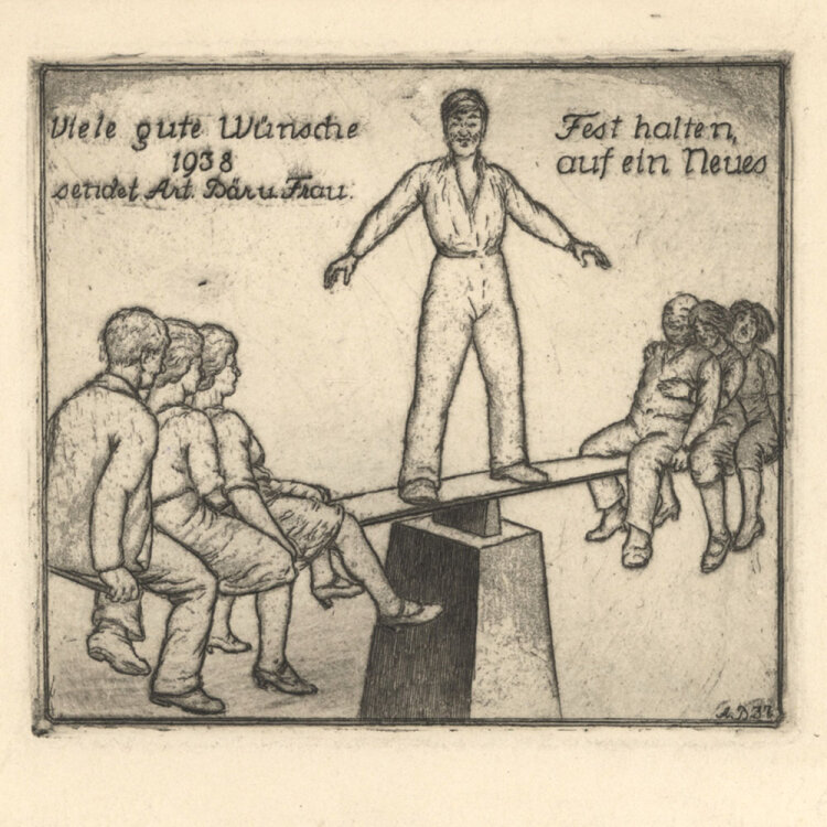 Artur Bär - Viele gute Wüsche - 1937 - Radierung