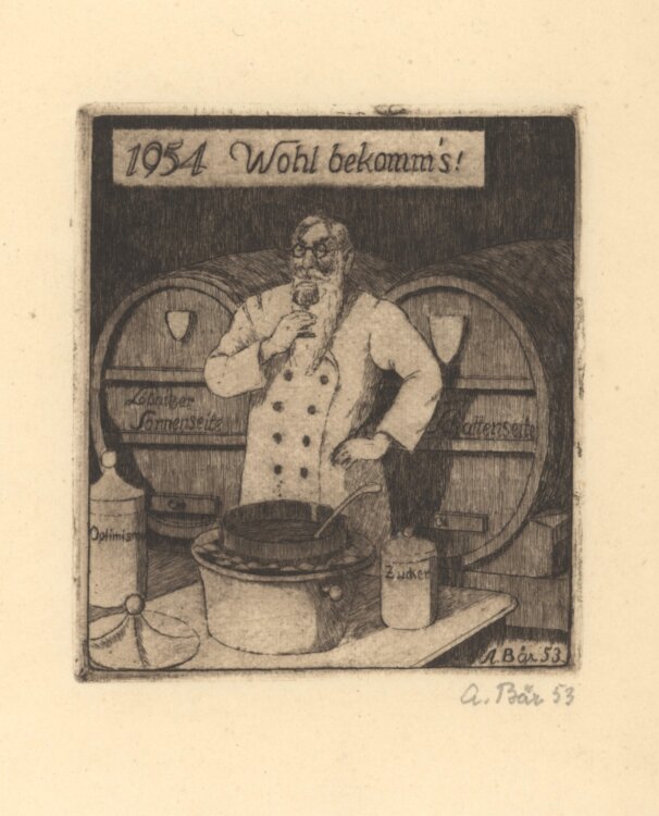Artur Bär - Wohl bekomm´s - 1953 - Radierung