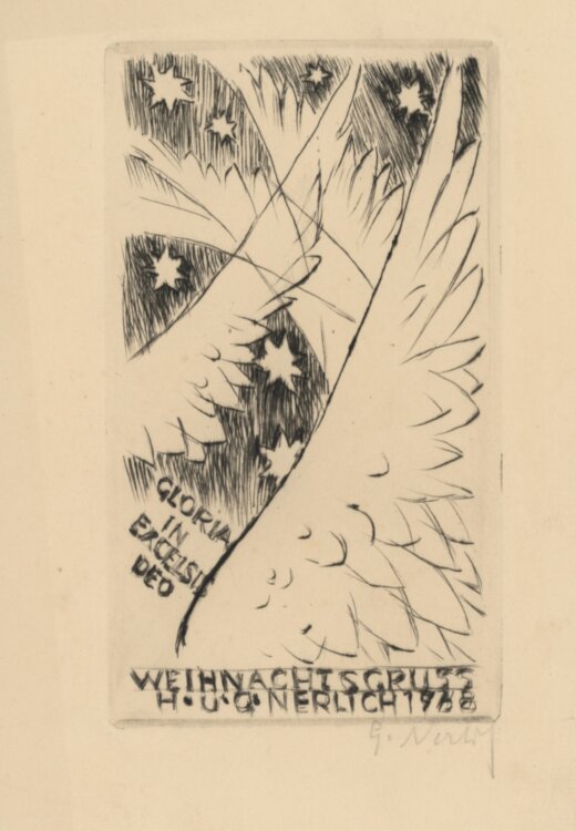 Georg Nerlich - Weihnachtsgruss - 1968 - Radierung