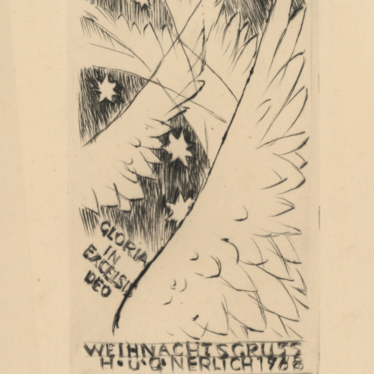 Georg Nerlich - Weihnachtsgruss - 1968 - Radierung