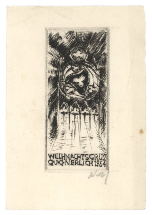 Georg Nerlich - Weihnachtsgruss - 1964 - Radierung