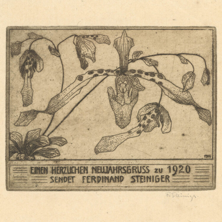 Ferdinand Steiniger - Neujahrsgruß - 1919 - Radierung