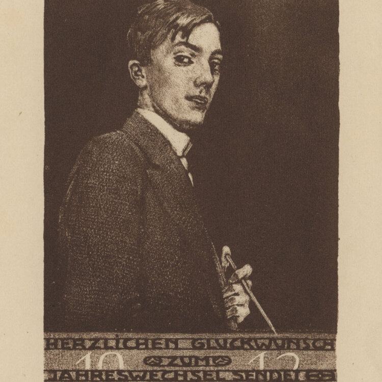 Heinrich Dörffel - Selbstbild - 1911 - Lithographie...